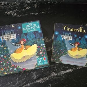 Usborne Cinderella Book & Jigsaw Puzzle - 30 Pieces Euc